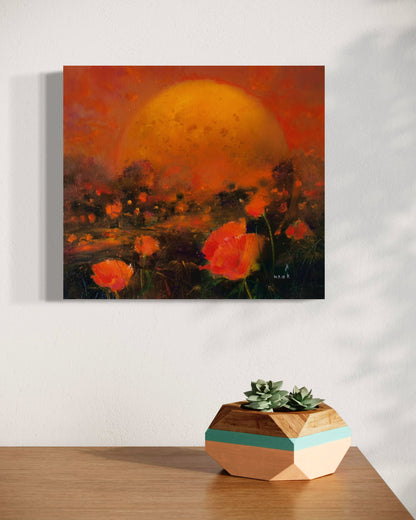 Hot Moon or Warm Evening in the Vicinity of El Paso