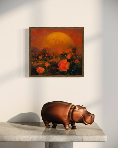 Hot Moon or Warm Evening in the Vicinity of El Paso